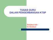 TUGAS GURU DALAM PENGEMBANGAN KTSP