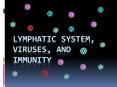 Lymphatic System, Viruses, and Immunity PowerPoint PPT Presentation