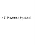 421 Placement Syllabus I PowerPoint PPT Presentation