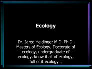 Ecology