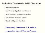Latitudinal Gradients in Avian Clutch Size