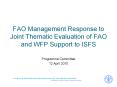 FAO Management Response to Joint Thematic Evaluation of FAO and WFP Support to ISFS PowerPoint PPT Presentation