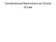 Constitutional Restrictions on Choice of Law