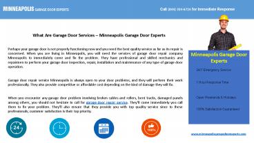 What Are Garage Door Services – Minneapolis Garage Door Experts