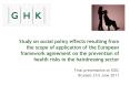 Study on social policy effects resulting from the scope of application of the European framework agreement on the prevention of health risks in the hairdressing sector PowerPoint PPT Presentation