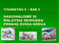 TINGKATAN 5 ~ BAB 2  NASIONALISME DI MALAYSIA SEHINGGA PERANG DUNIA KEDUA PowerPoint PPT Presentation