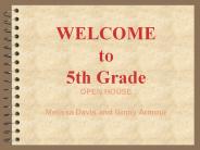WELCOME to 5th Grade