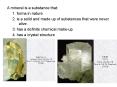A mineral is a substance that: PowerPoint PPT Presentation