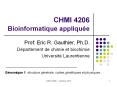 CHMI 4206 Bioinformatique appliqu PowerPoint PPT Presentation
