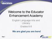 Welcome to the Educator Enhancement Academy
