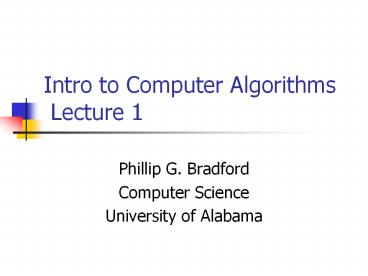 PPT – Intro%20to%20Computer%20Algorithms%20Lecture%201 PowerPoint ...