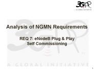 Analysis of NGMN Requirements REQ 7: eNodeB Plug