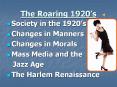The Roaring 1920 PowerPoint PPT Presentation
