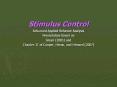 Stimulus Control PowerPoint PPT Presentation