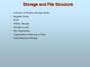 Storage and File Structure