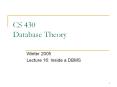 CS 430 Database Theory PowerPoint PPT Presentation