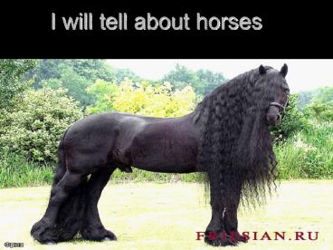 I will tell about horses