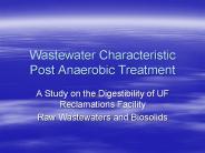 Wastewater Characteristic Post Anaerobic Treatment