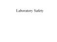 Laboratory Safety PowerPoint PPT Presentation