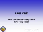 HazMat/WMD Awareness Unit 1 Slide 1