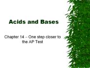 Acids and Bases