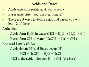 Acids and Bases