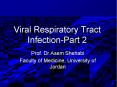 Viral Respiratory Tract Infection-Part 2 PowerPoint PPT Presentation