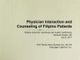 Physician Interaction and Counseling of Filipino Patients PowerPoint PPT Presentation