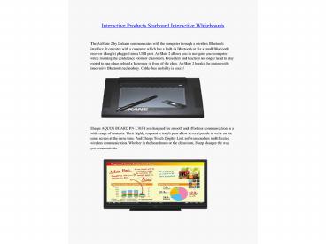 Interactive ProductsStarboard Interactive Whiteboards