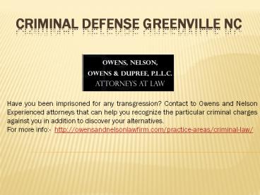 Criminal Defense Lawyer in Greenville, NC (1)