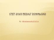 Get ctet 2015 result