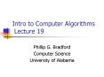 Intro to Computer Algorithms Lecture 19 PowerPoint PPT Presentation