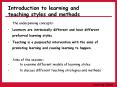 Introduction to learning and teaching styles and methods PowerPoint PPT Presentation