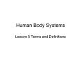 Human Body Systems PowerPoint PPT Presentation