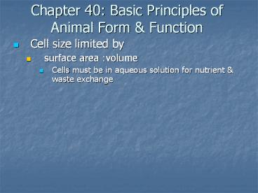 Chapter 40: Basic Principles of Animal Form