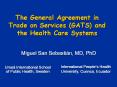The General Agreement in Trade on Services (GATS) and the Health Care Systems PowerPoint PPT Presentation