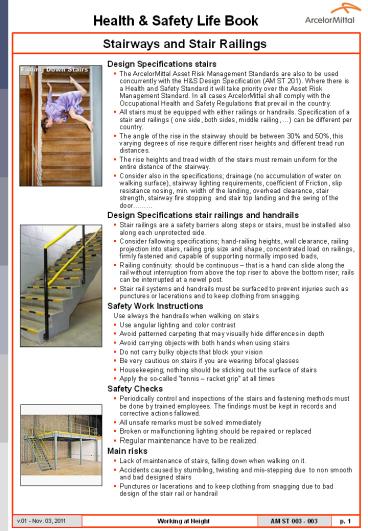 Design Specifications stairs