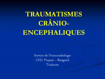 TRAUMATISMES CR