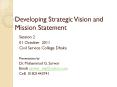 Developing Strategic Vision and Mission Statement PowerPoint PPT Presentation