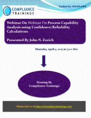 Webinar On Process Capability Analysis using Confidence/Reliability Calculations