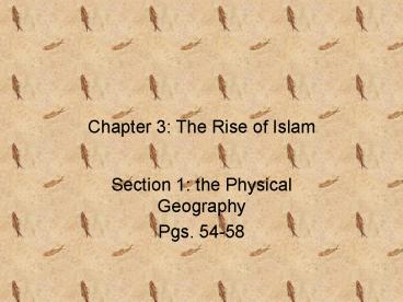 Chapter 3: The Rise of Islam