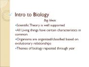 Intro to Biology