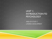 UNIT 1: INTRODUCTION TO PSYCHOLOGY