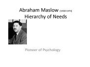 Abraham Maslow (1908-1970) Hierarchy of Needs