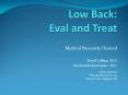 Low Back: Eval and Treat PowerPoint PPT Presentation