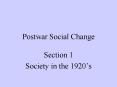 Postwar Social Change PowerPoint PPT Presentation