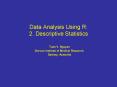 Data Analysis Using R: 2. Descriptive Statistics PowerPoint PPT Presentation