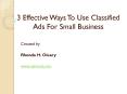 3 Effective Ways To Use Classified Ads For Small Business PowerPoint PPT Presentation