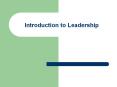 Introduction to Leadership PowerPoint PPT Presentation