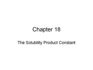 The Solubility Product Constant